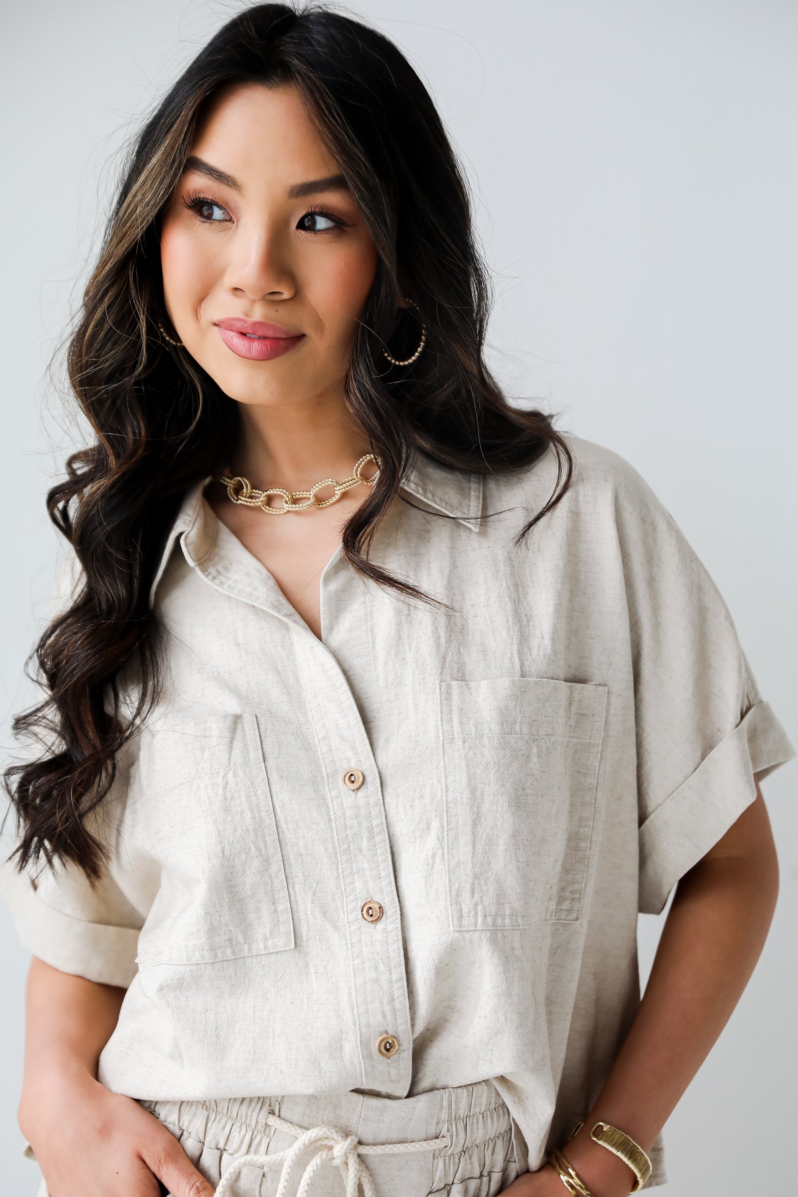Sunny Day Bliss Linen Blouse