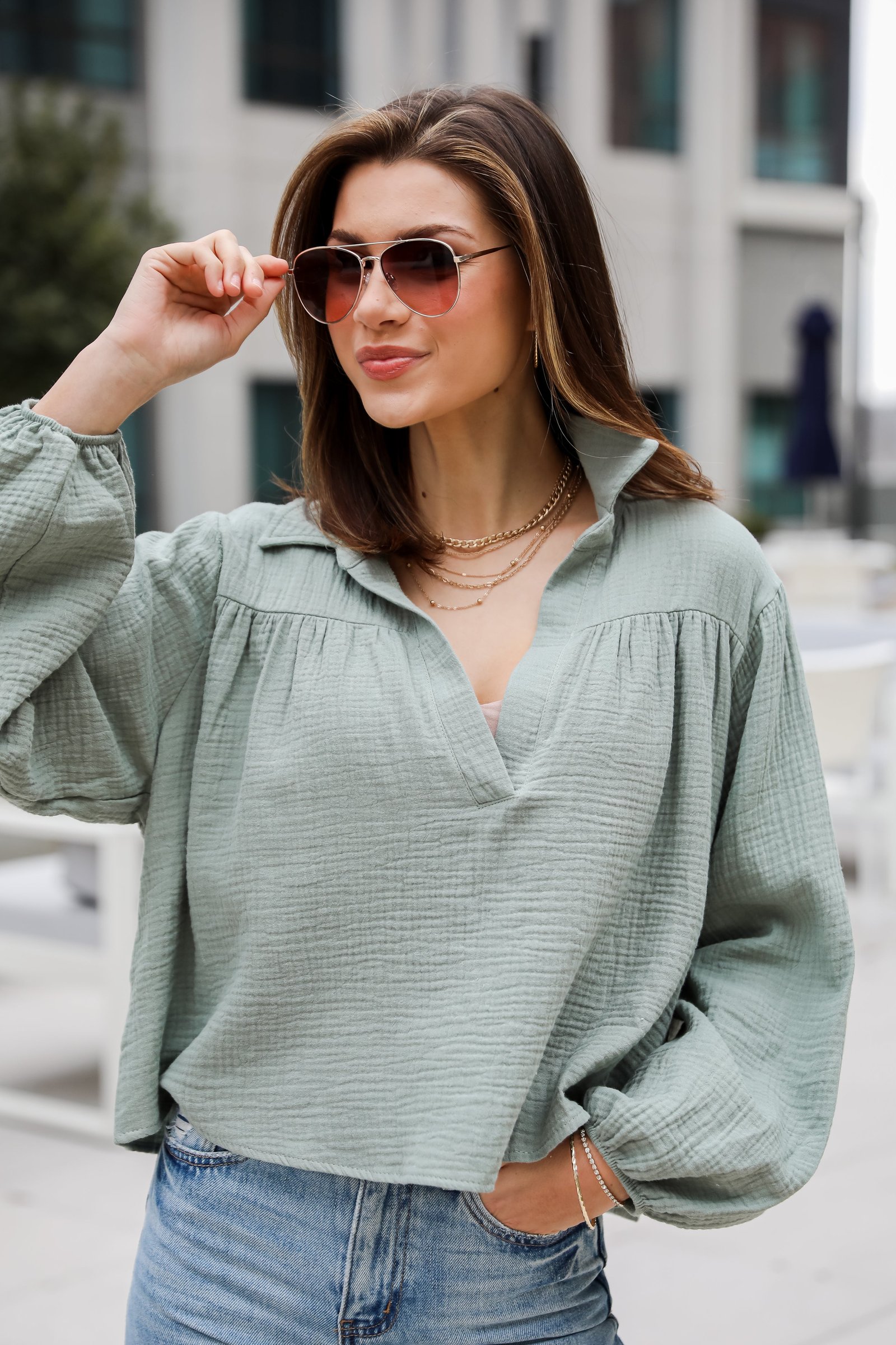 Alanna Linen Blouse - DU DEAL