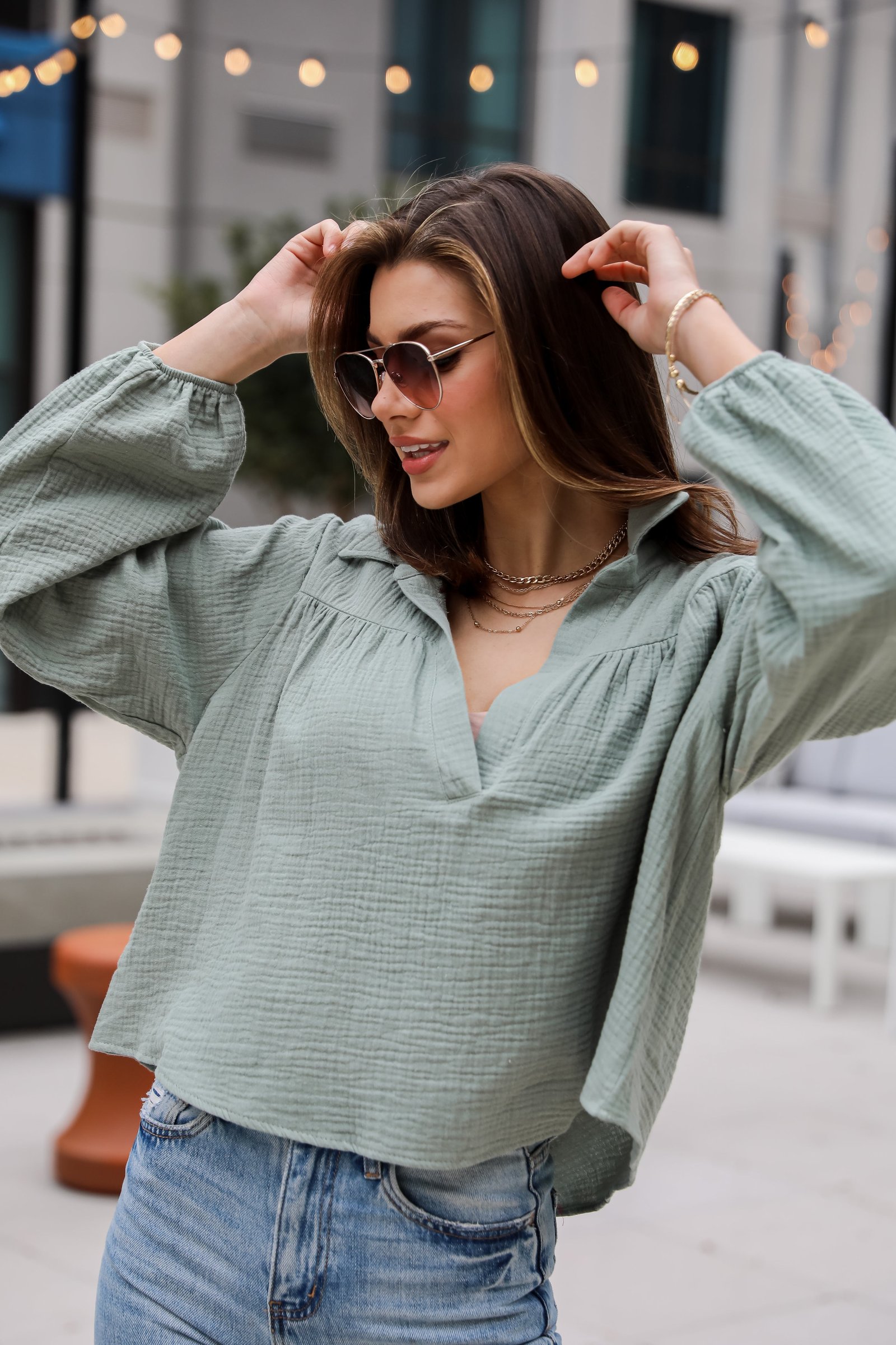 Alanna Linen Blouse - DU DEAL