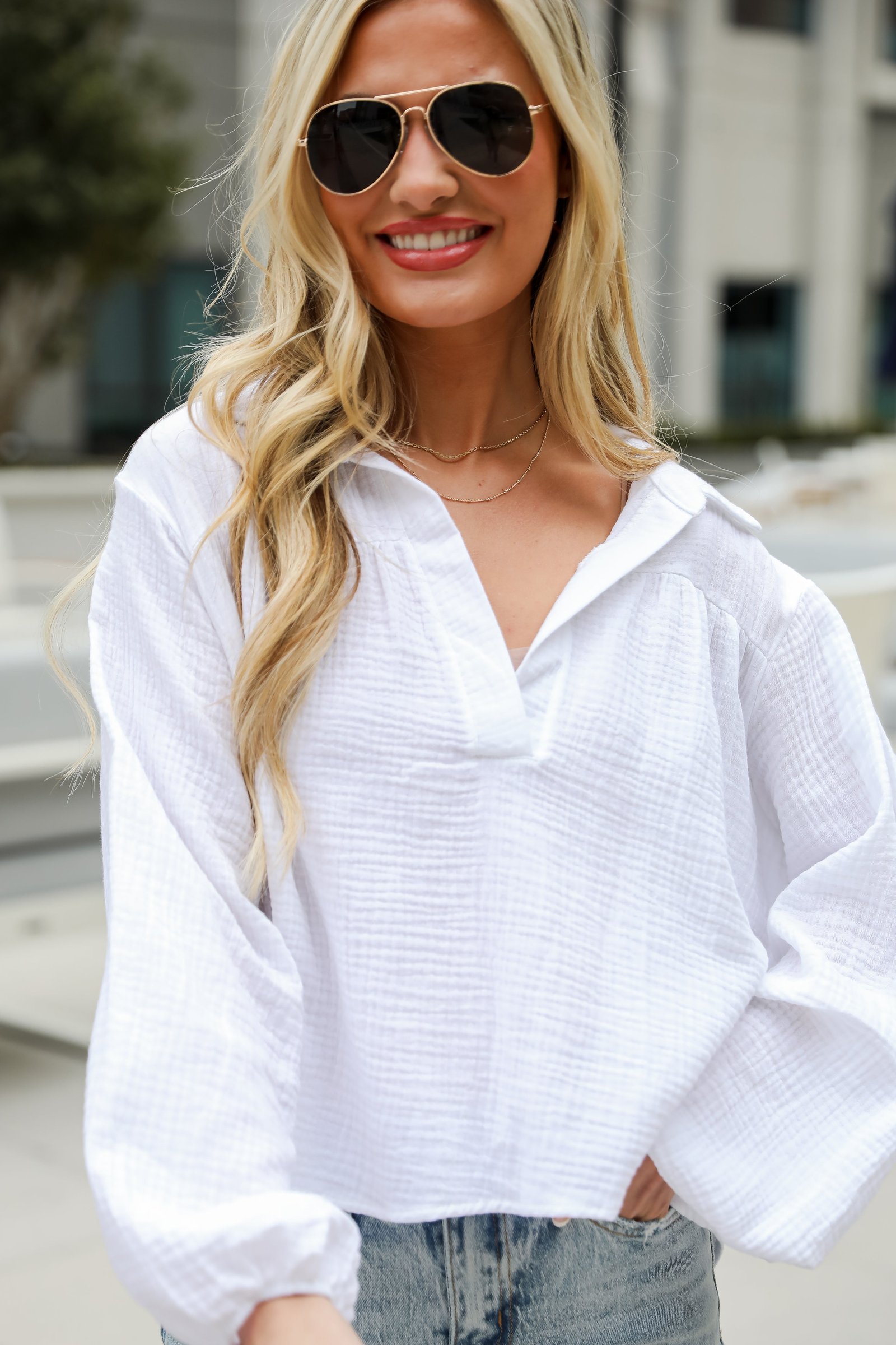 Alanna Linen Blouse - DU DEAL