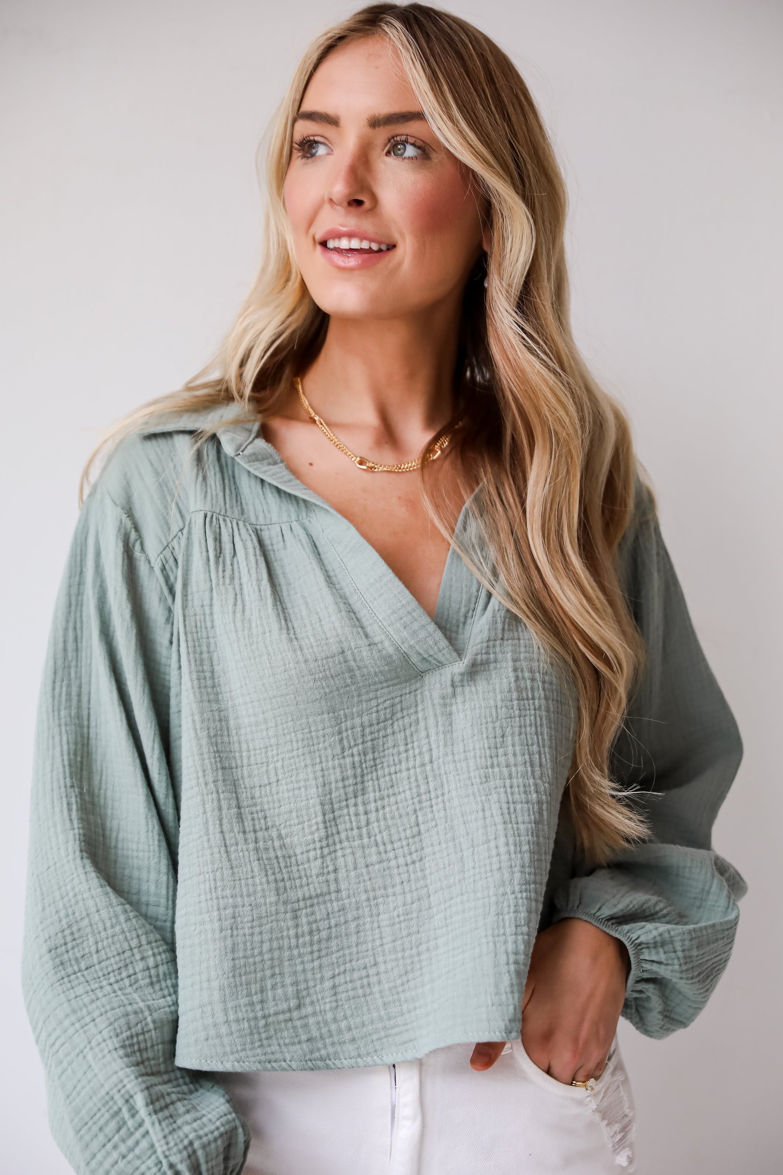 Alanna Linen Blouse - DU DEAL