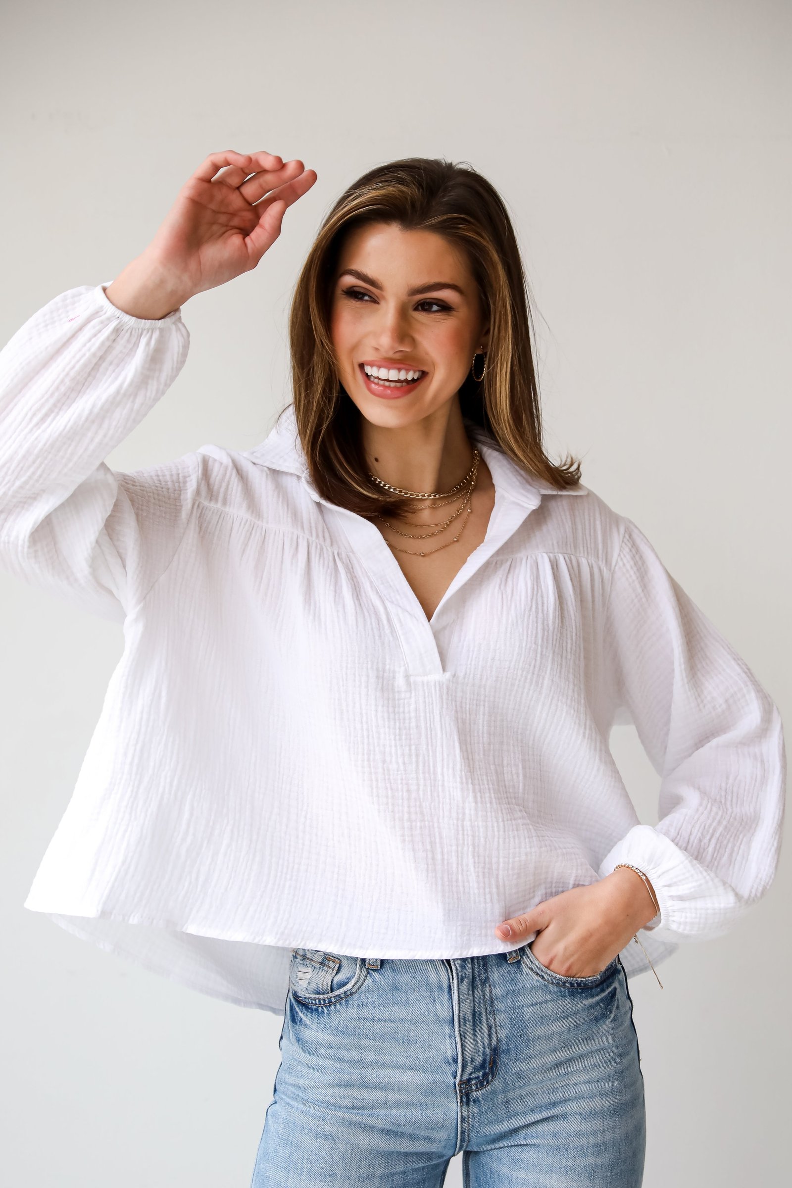 Alanna Linen Blouse - DU DEAL